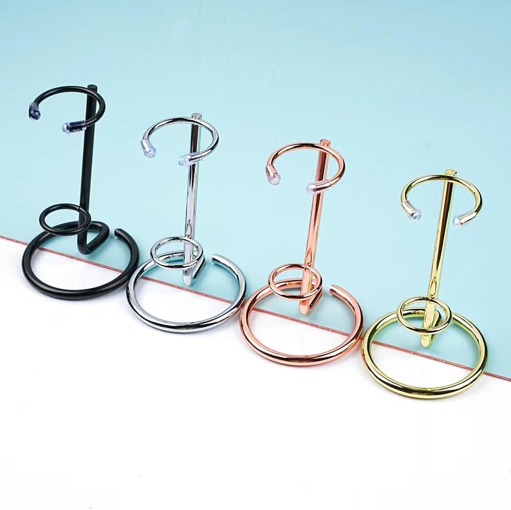 4 Pieces Small Crystal Rod Display Stand - Elegant Iron Gemstone and Mineral Holder