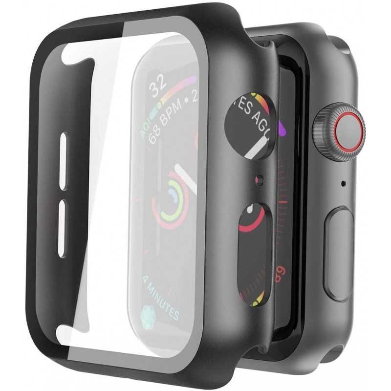 Compatible with Apple Watch 40mm Shockproof Case and 9H Tempered Glass 2-Pack Rose Gold