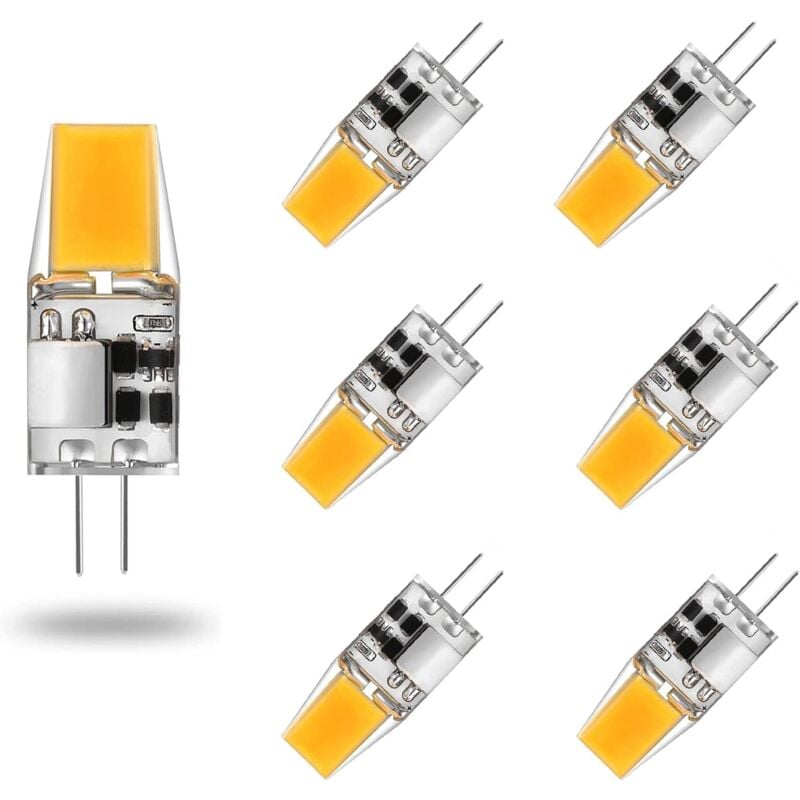 G4 LED Bulbs 6-Pack 5W Warm White 3000K Compatible with Halogen AC/DC 12V No Flicker 360° Beam Angle G4 LED Bulbs 6-Pack 5W Warm White 3000K Compatible with Halogen AC/DC 12V No Flicker 360° Beam Angle