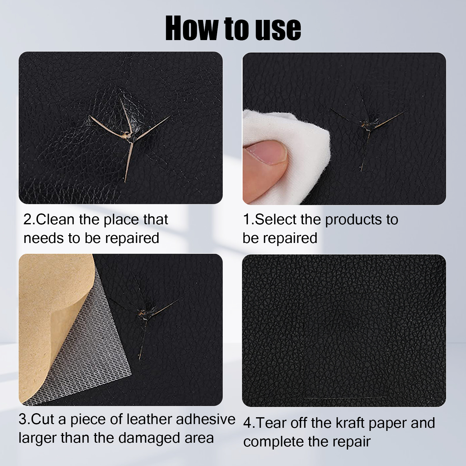 Self-Adhesive Repair Patch Faux Leather 50x138 cm Black