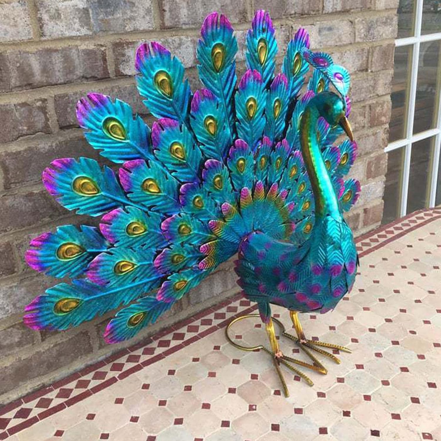 Metal Peacock Garden Decoration Weatherproof Outdoor Figurine Metal Peacock Garden Decoration Weatherproof Outdoor Figurine