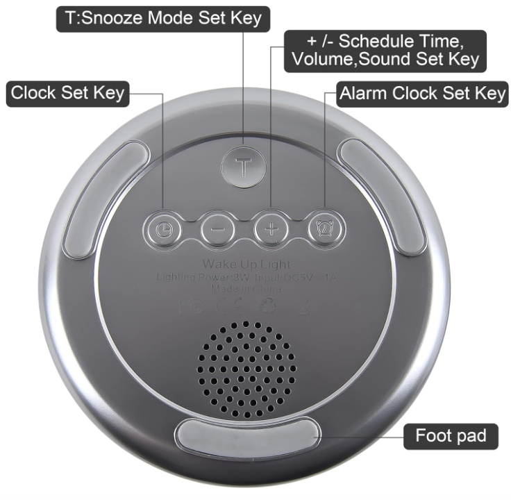 Touch Wake Up Night Light with Sunrise Simulation Alarm Clock