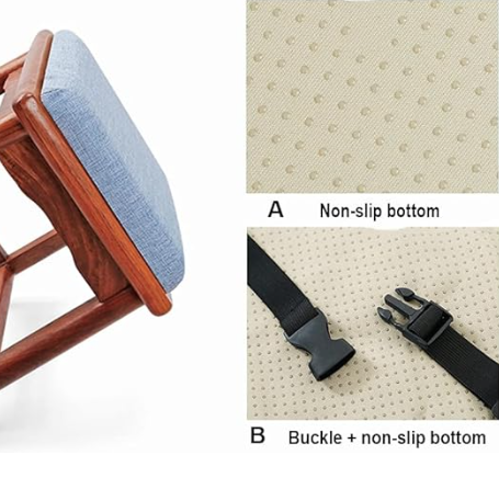 Square bar stool cushion with ties