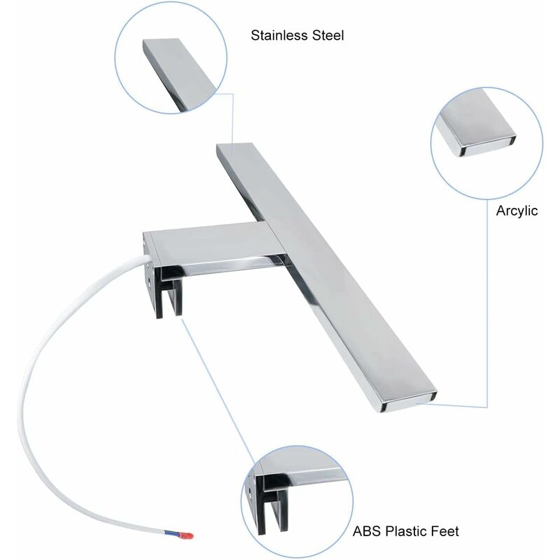 Bathroom Mirror Light 30cm LED 6W 230 Volt Bathroom Mirror Light 3000K Full Aluminum 3In1 Bathroom Mirror Light