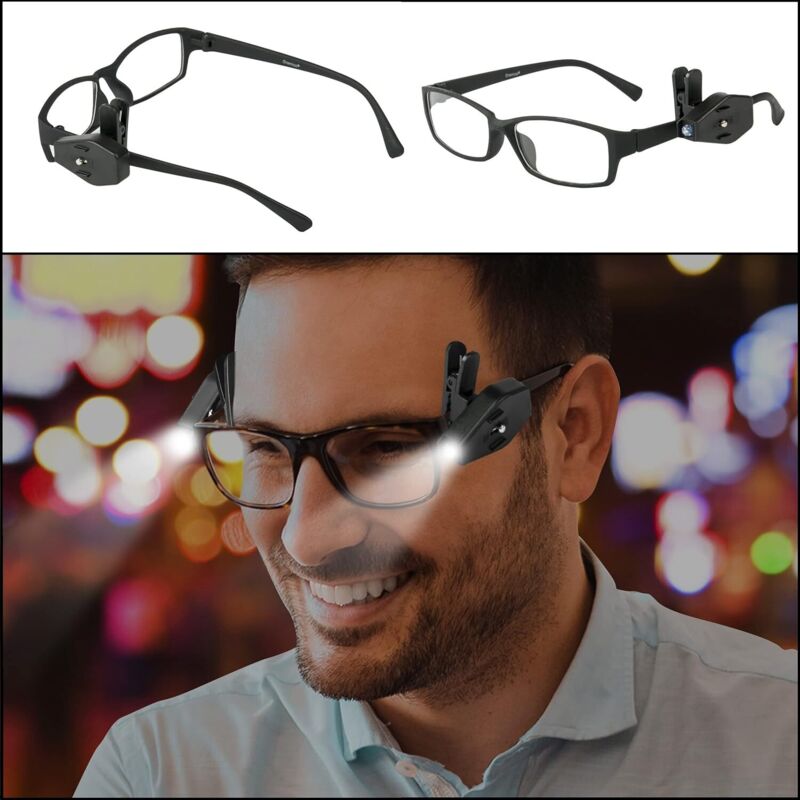 Mini LED Reading Light For Glasses - LED Clip On Glasses - Practical Accessory For Reading Or Concentrating Without