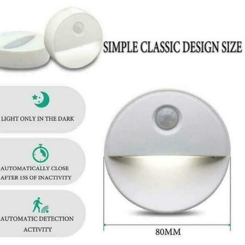 LED Motion Sensor Night Light Sleep-Inducing LED Bulbs Cordless Operation Perfect For Bathroom Cabinets