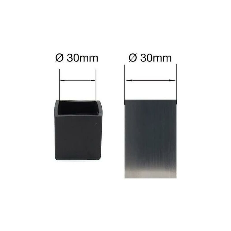 Square Rubber Caps - 30Mm - For Chairs