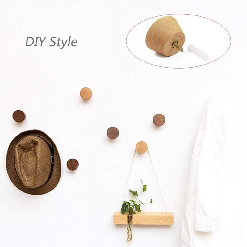 Wooden Wall Hook ROund Coat Rack