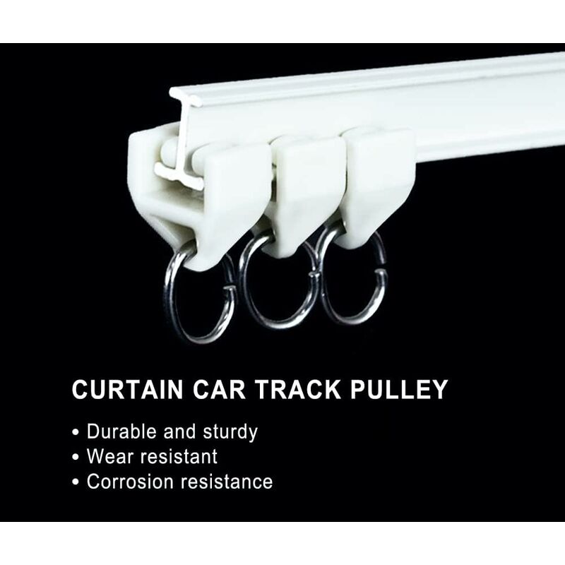 Curtain Track ROllers-80 pcs Outdoor Rail Curtain Hook Rail Slider Rail