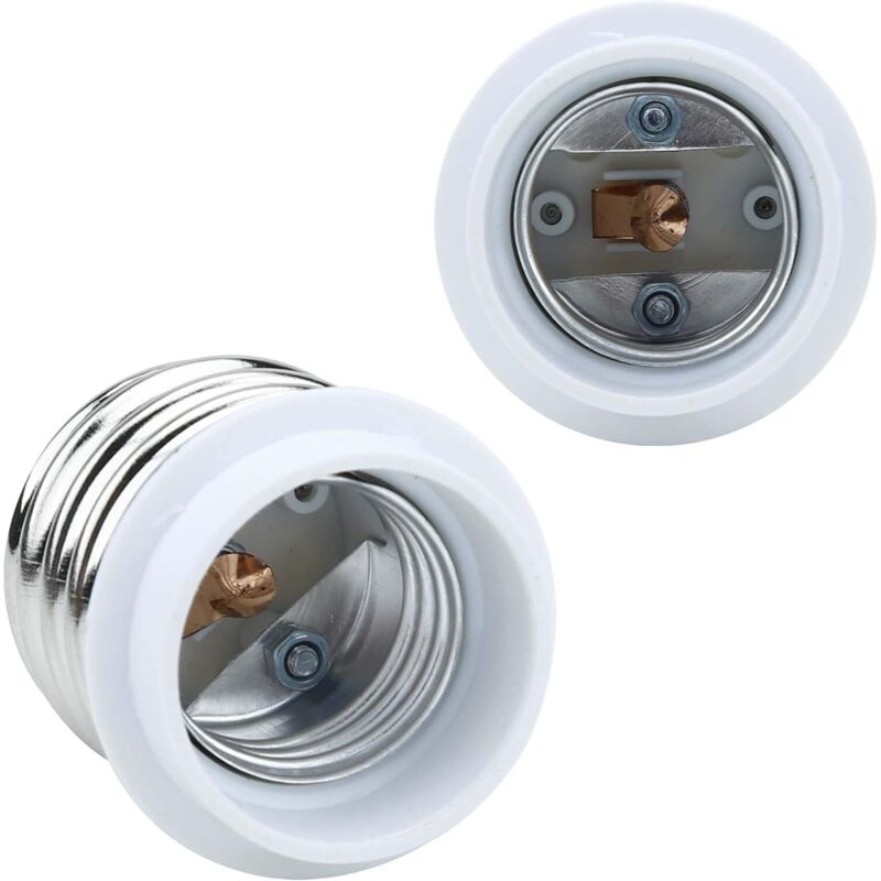 4X Lamp Socket Adapter E40 To E27 In White - 4 pcs Set Reformatting Converters For Lamp Sockets For Incandescent