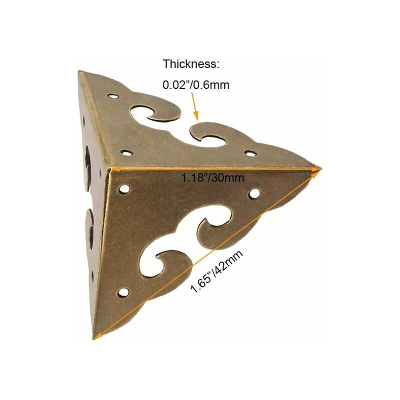 8 pcs Vintage Pure Brass Miniature Corner Protectors With Cloud Pattern