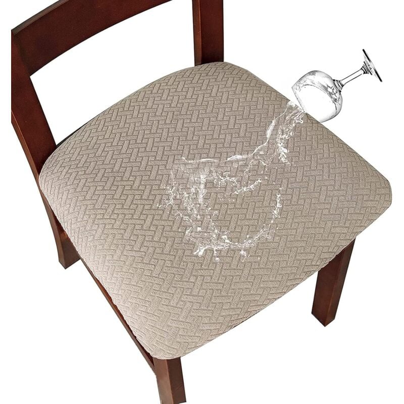 Chair Cover 2/4 Pieces Chair Cushion Cover Waterproof Chair Seat Cover Removable Washable Jacquard Elastic Chair Seat Chair Cover 2/4 Pieces Chair Cushion Cover Waterproof Chair Seat Cover Removable Washable Jacquard Elastic Chair Seat