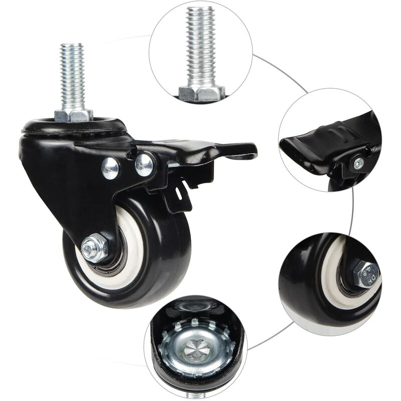 4 Swivel Casters 50Mm Furniture Transport Casters