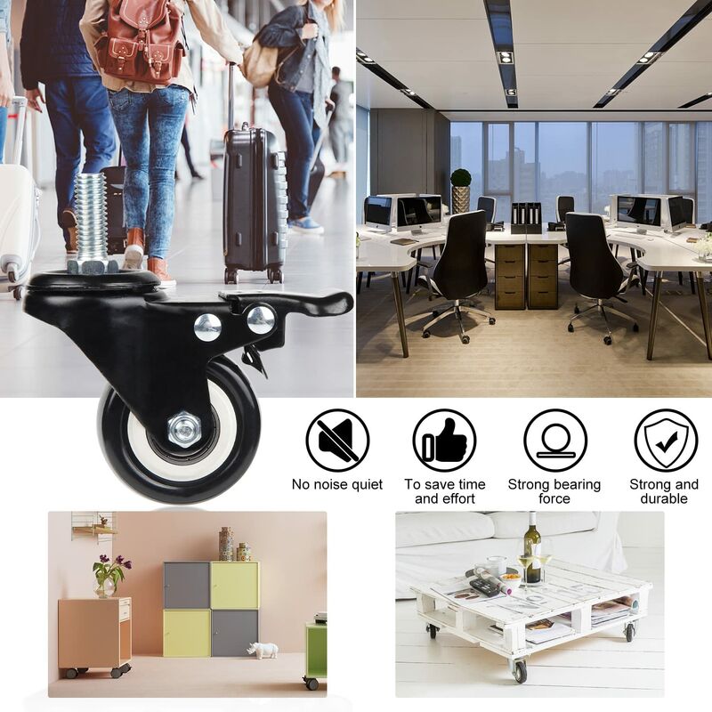 4 Swivel Casters 50Mm Furniture Transport Casters