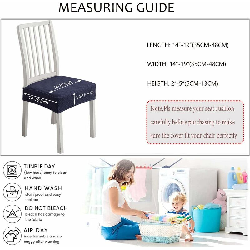 Diamond Lattice Waterproof Seat Covers For Dining ROom Chairs