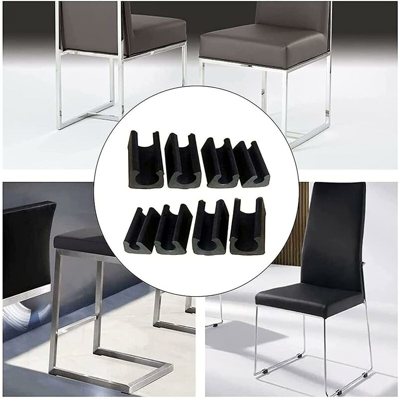 32 pcs Chair Leg Caps Tube End Caps Pads Furniture Floor Protectors U Shape Plastic Chair Leg Caps