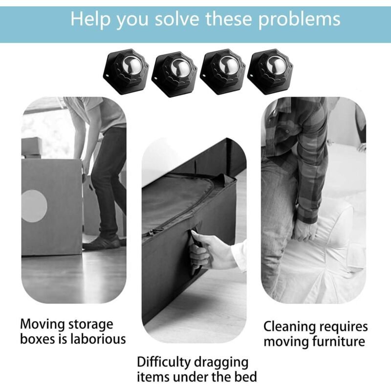4 pcs Small Furniture Casters