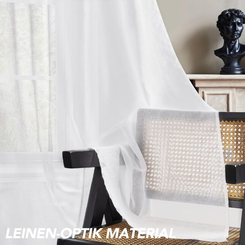 2 pcs Set Voile Curtains Super Soft Decorative Eyelet Curtain Living ROom Bedroom Girl Baby 132X160cm White