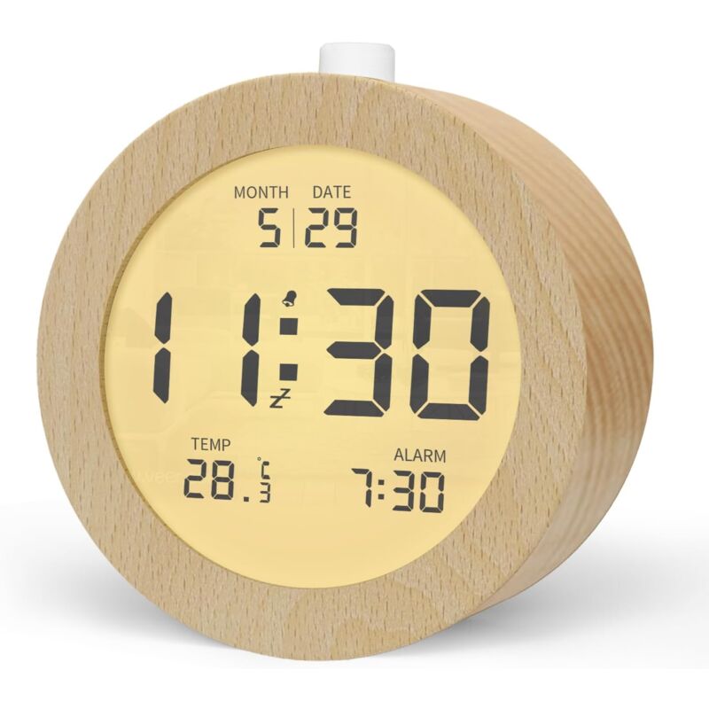 Wooden Digital Alarm Clock