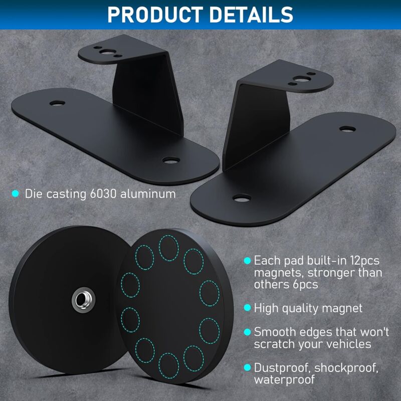 Magnetic Base LED Strip Mounting Bracket
