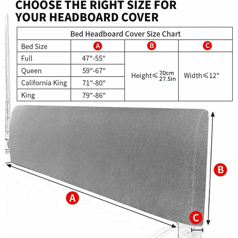 Stretch Headboard Cover For Queen And King Size Bed