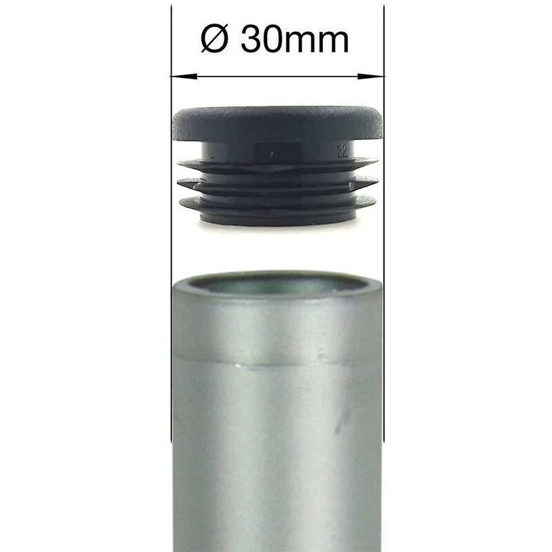 16 Pieces - ROund Ribbed End Caps For Tubular Furniture Legs