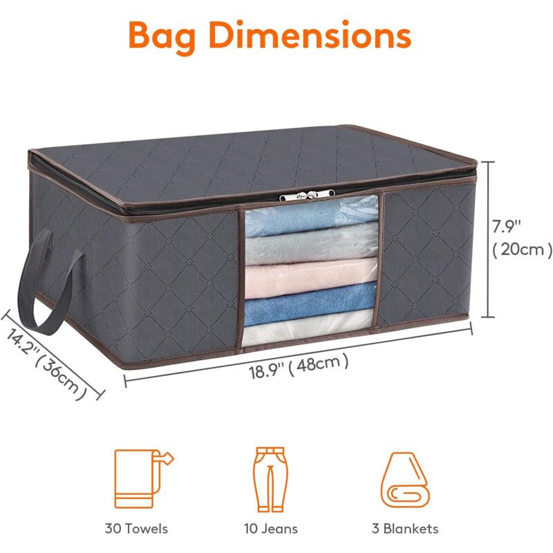 6 Pack 35L Clothes Storage Bag