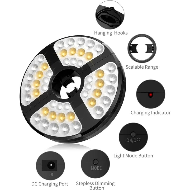 48 LED Rechargeable Umbrella Light