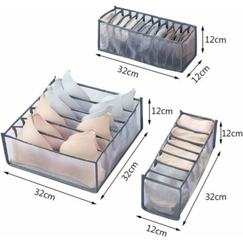 6 pcs Underwear Drawer Organizer Foldable Storage Box Large Capacity Drawer Storage Box For Storing Underwear