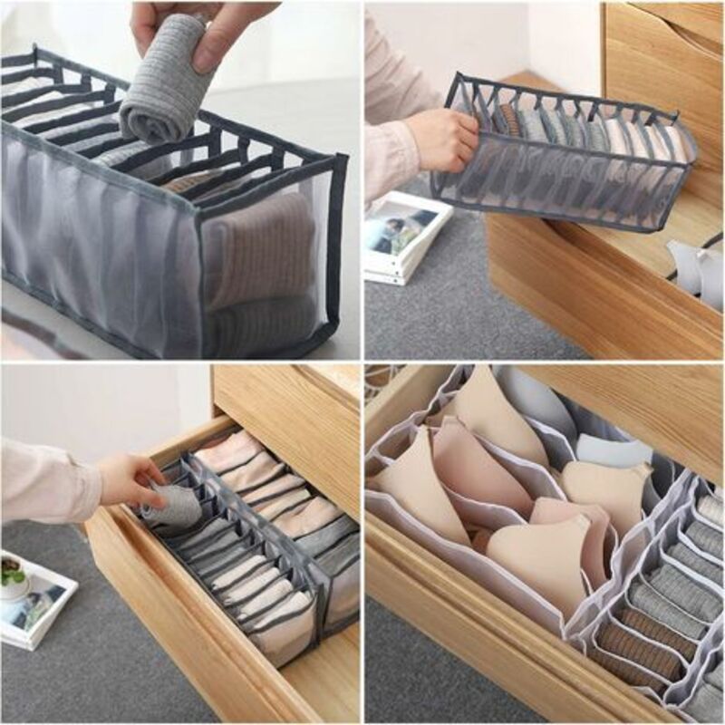 6 pcs Underwear Drawer Organizer Foldable Storage Box Large Capacity Drawer Storage Box For Storing Underwear
