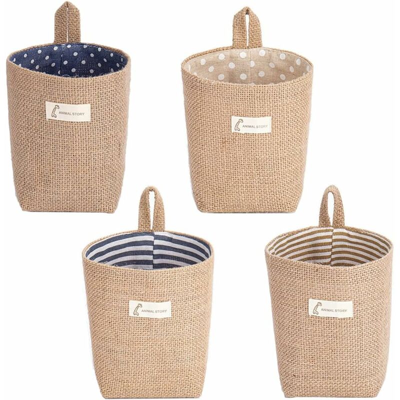 4 Pieces Foldable Storage Basket With Handle 4 Pieces Foldable Storage Basket With Handle