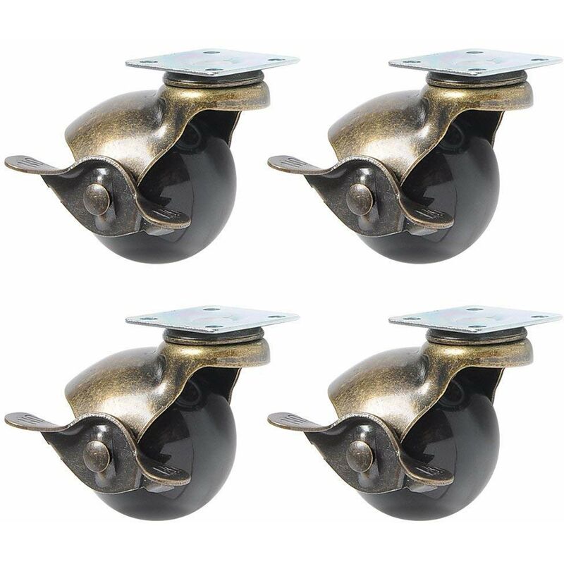 4 pcs Furniture Leg Caster Wheels (1.5Inch (40Mm) - With Brake) 4 pcs Furniture Leg Caster Wheels (1.5Inch (40Mm) - With Brake)