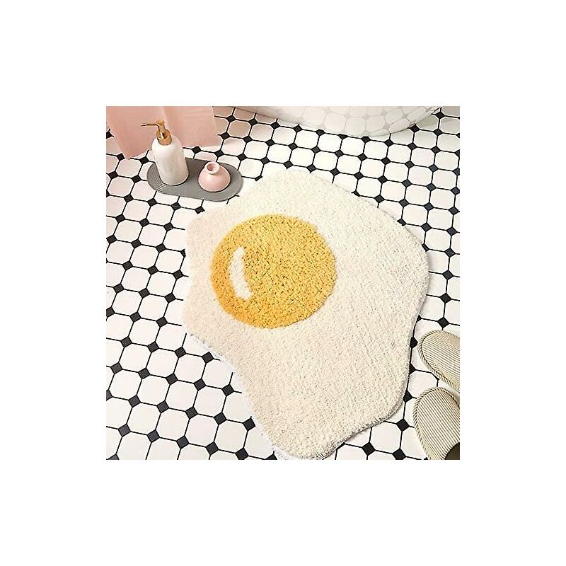 Funny Bathroom Rug Egg Pattern Entryway Kitchen Bedroom Carpet Chic Doormat，70 X 58 cm