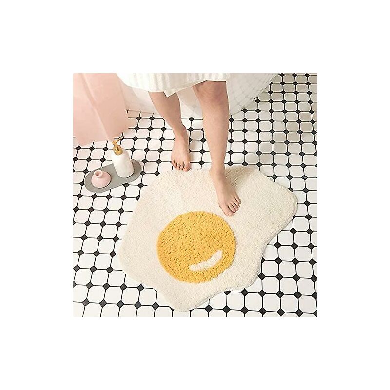 Funny Bathroom Rug Egg Pattern Entryway Kitchen Bedroom Carpet Chic Doormat，70 X 58 cm