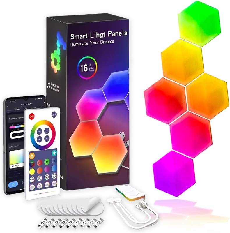 6 Pack Hexagon LED Wall Lights 6 Pack Hexagon LED Wall Lights