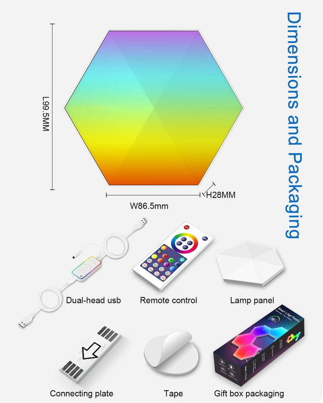 10 Pack Hexagon LED Wall Lights