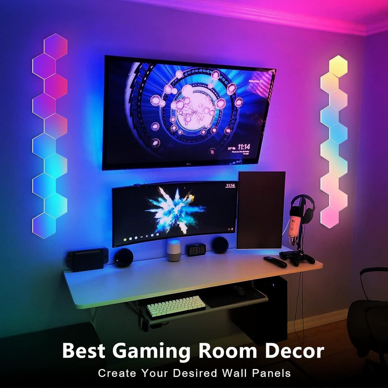 10 Pack Hexagon LED Wall Lights