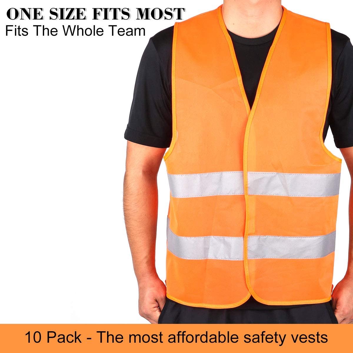 Doodadeals 2x Adult Safety Vest - Safety Vest - Car - Orange