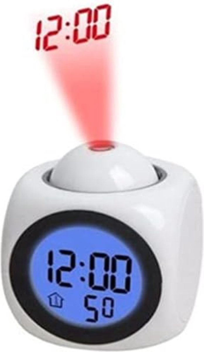 Clock radio with projection - Digital clock radio - Digital clock radio - Wit Clock radio with projection - Digital clock radio - Digital clock radio - Wit