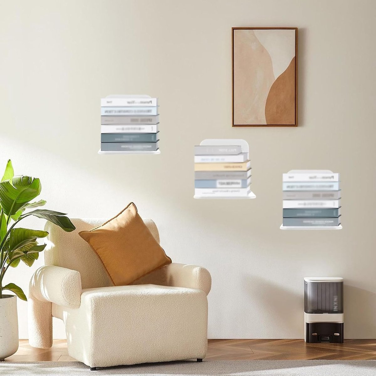 4-piece set - Invisible shelf - Wall shelf - Multifunctional metal shelves - Floating shelves - Wall shelf - Shelf - with screws - for office