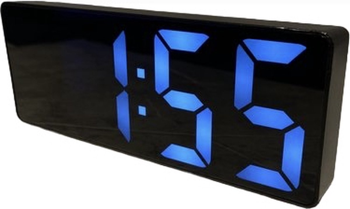 Klok Digital Deluxe - Bedroom - Sound Sensor - Wekker - Black - USB - Battery - LED Wit Klok Digital Deluxe - Bedroom - Sound Sensor - Wekker - Black - USB - Battery - LED Wit