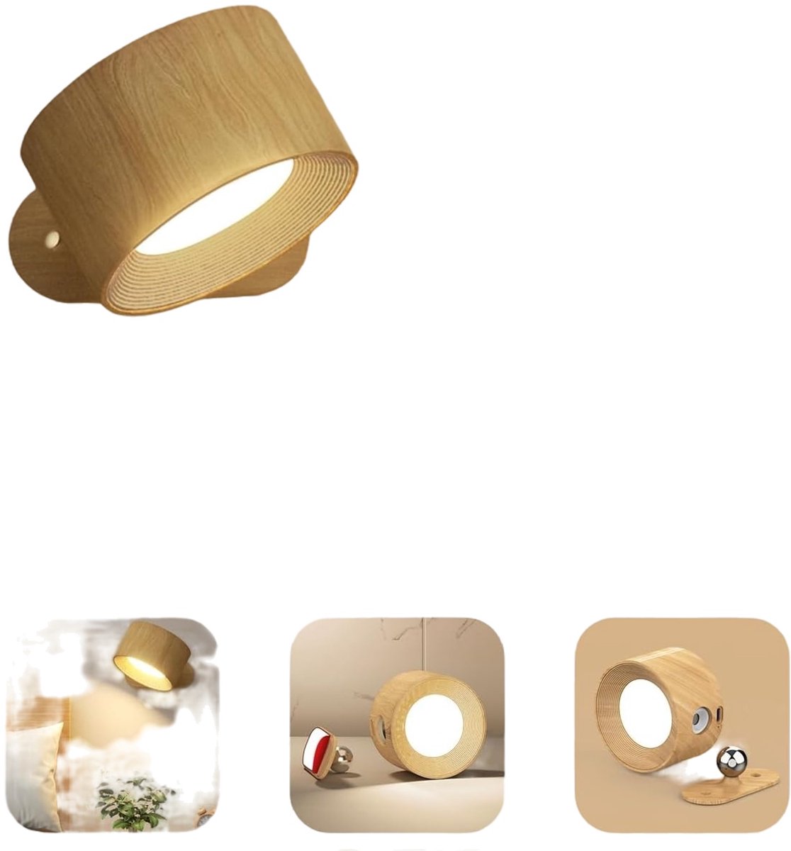 Night light - Indoor wall light - Rechargeable wall light - Children%27s night light - Wall light with 1 battery - Touch control with 3 brightness levels - 360° rotation - For living room Night light - Indoor wall light - Rechargeable wall light - Children%27s night light - Wall light with 1 battery - Touch control with 3 brightness levels - 360° rotation - For living room