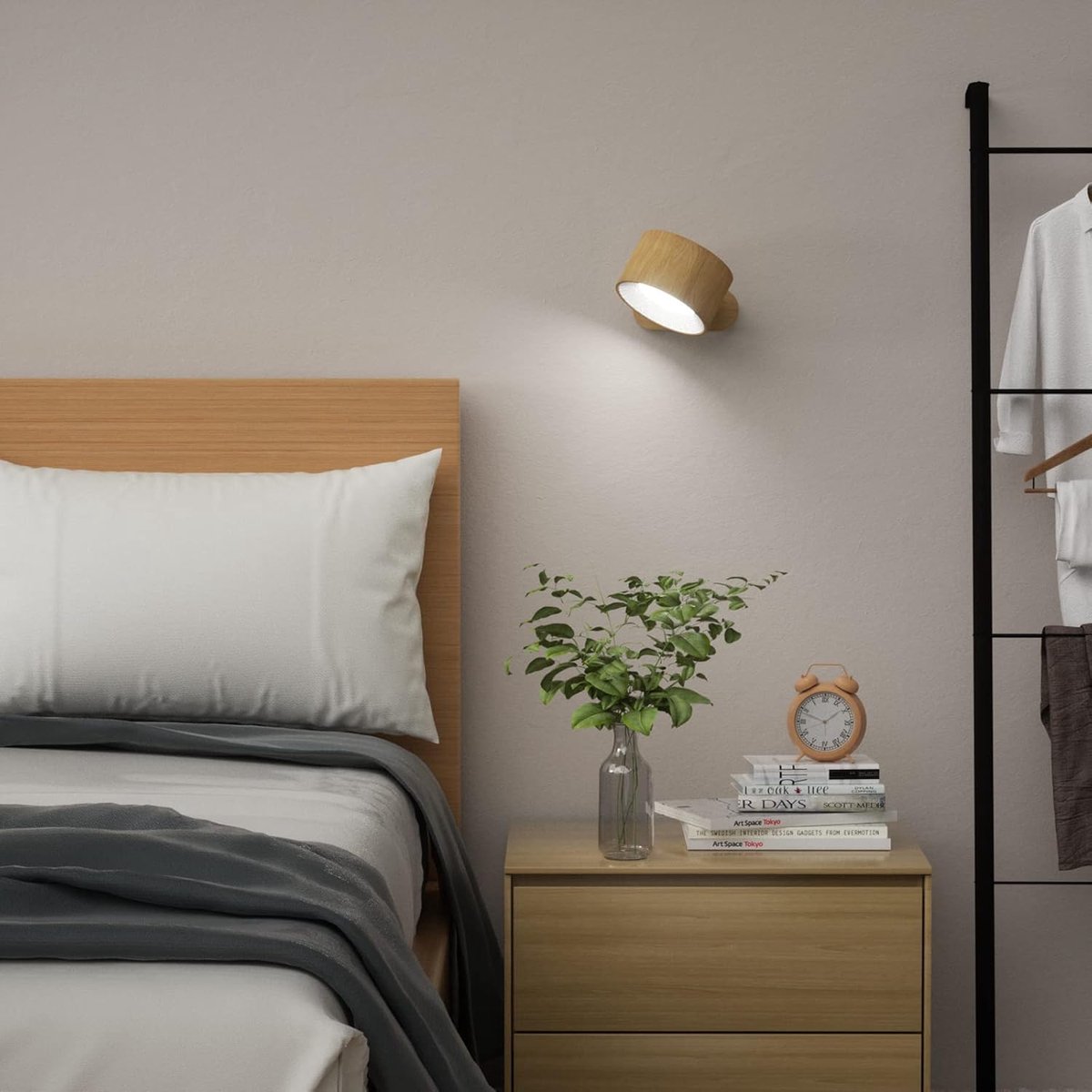 Night light - Indoor wall light - Rechargeable wall light - Children%27s night light - Wall light with 1 battery - Touch control with 3 brightness levels - 360° rotation - For living room
