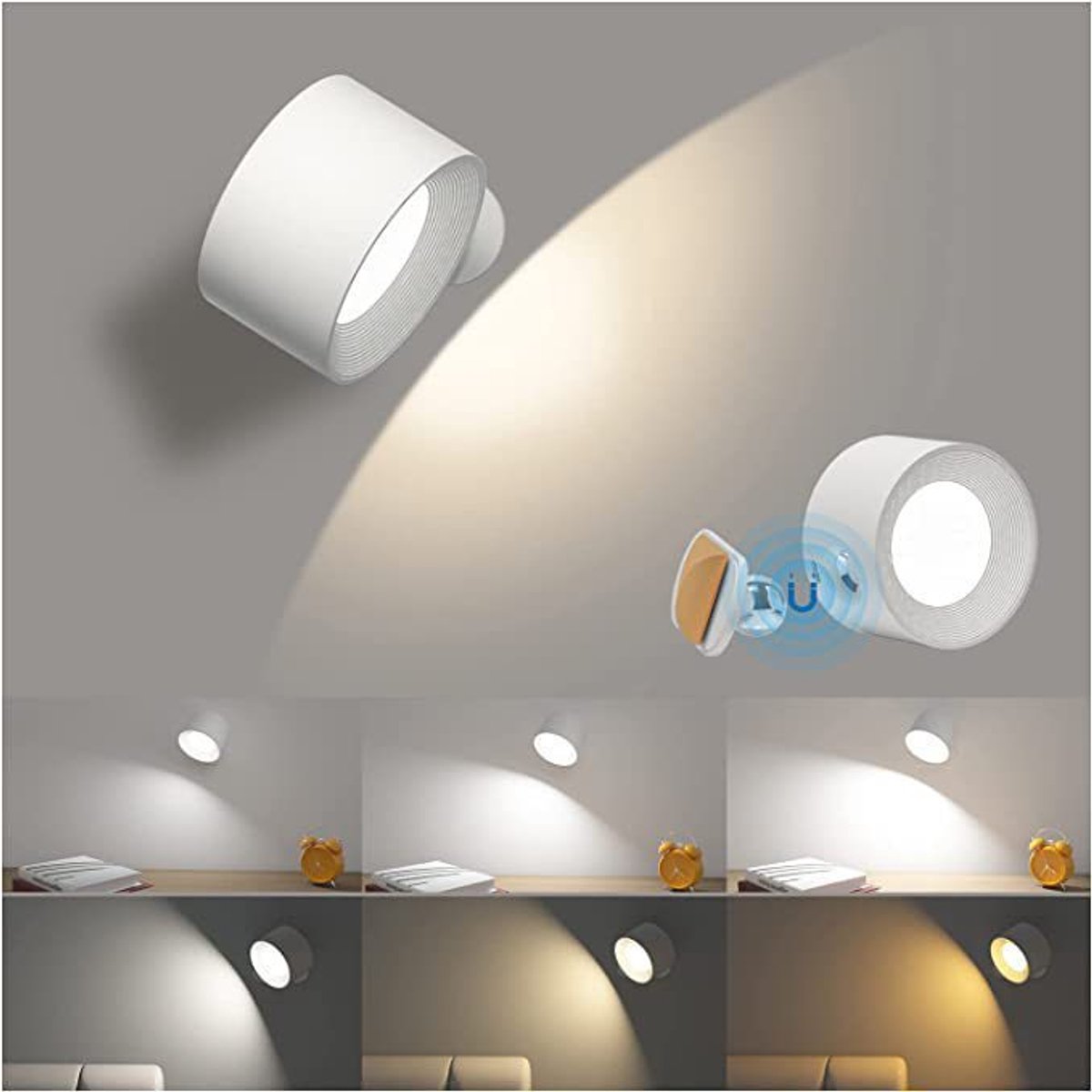 LED indoor wall light with battery
