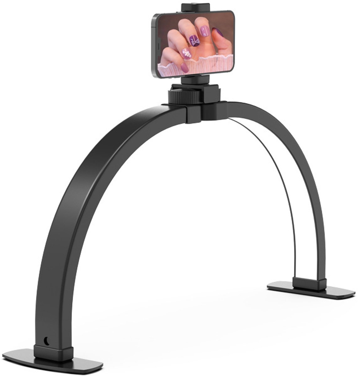 Desk Lamp - Manicure Lamp - Nail Technician Desk Lamp - Half-Moon Lamp - Large LED Tech Table Lamp with Phone Holder - 3 Enlightenment Style Modes - Black Desk Lamp - Manicure Lamp - Nail Technician Desk Lamp - Half-Moon Lamp - Large LED Tech Table Lamp with Phone Holder - 3 Enlightenment Style Modes - Black