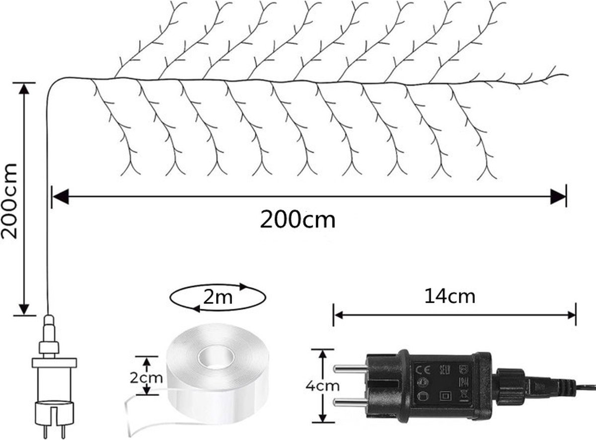 Beautiful LED Vine Branch Wall Light - 2 meters Long