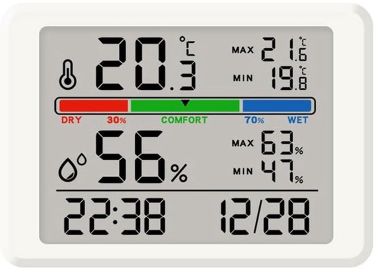 Wekker - Weather Station - Digital Hygrometer - Room Thermometer - Temperature and Humidity Meter - Baby%27s Room - Children%27s Room - Office - Kitchen - Wall Mounted in Garage - Desk Alarm Clock - Christmas Gift - White Wekker - Weather Station - Digital Hygrometer - Room Thermometer - Temperature and Humidity Meter - Baby%27s Room - Children%27s Room - Office - Kitchen - Wall Mounted in Garage - Desk Alarm Clock - Christmas Gift - White