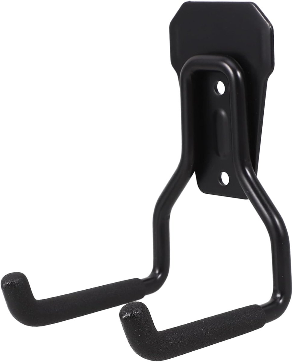 Support - Heavy-duty metal wall hook - Black mounting hooks for bicycles, ladders, and bulky items. Durable and easy to install for home and workshop storage.