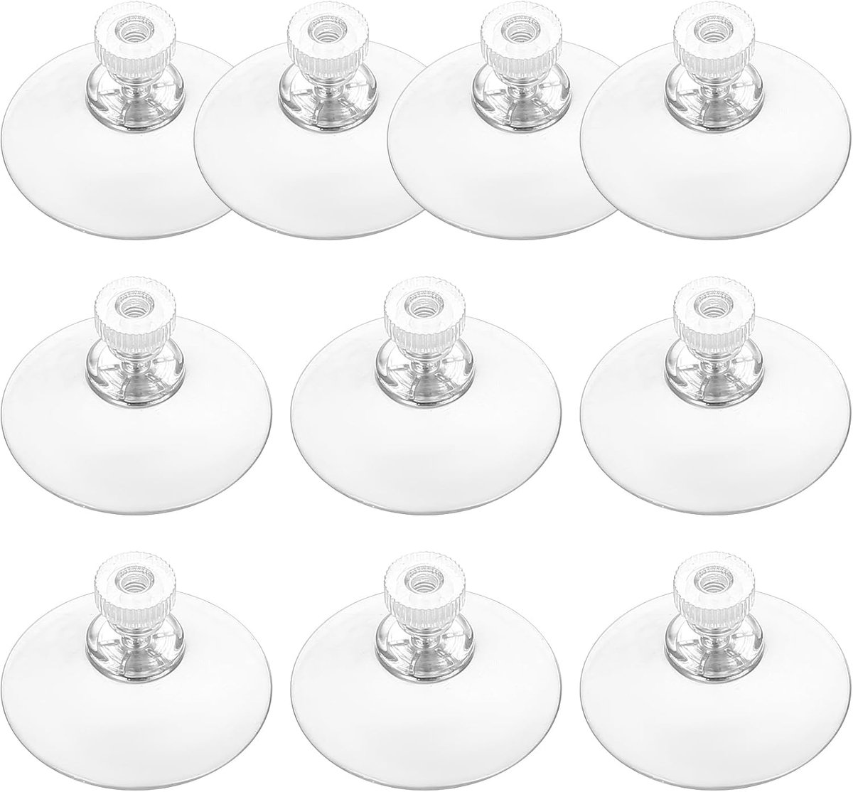 10 suction cups with M4 screws, 41 mm plastic suction cups, suction cups for windows, transparent suction cups, suction cups with 10 serrated nuts for mirrored glass wall doors and craft projects.