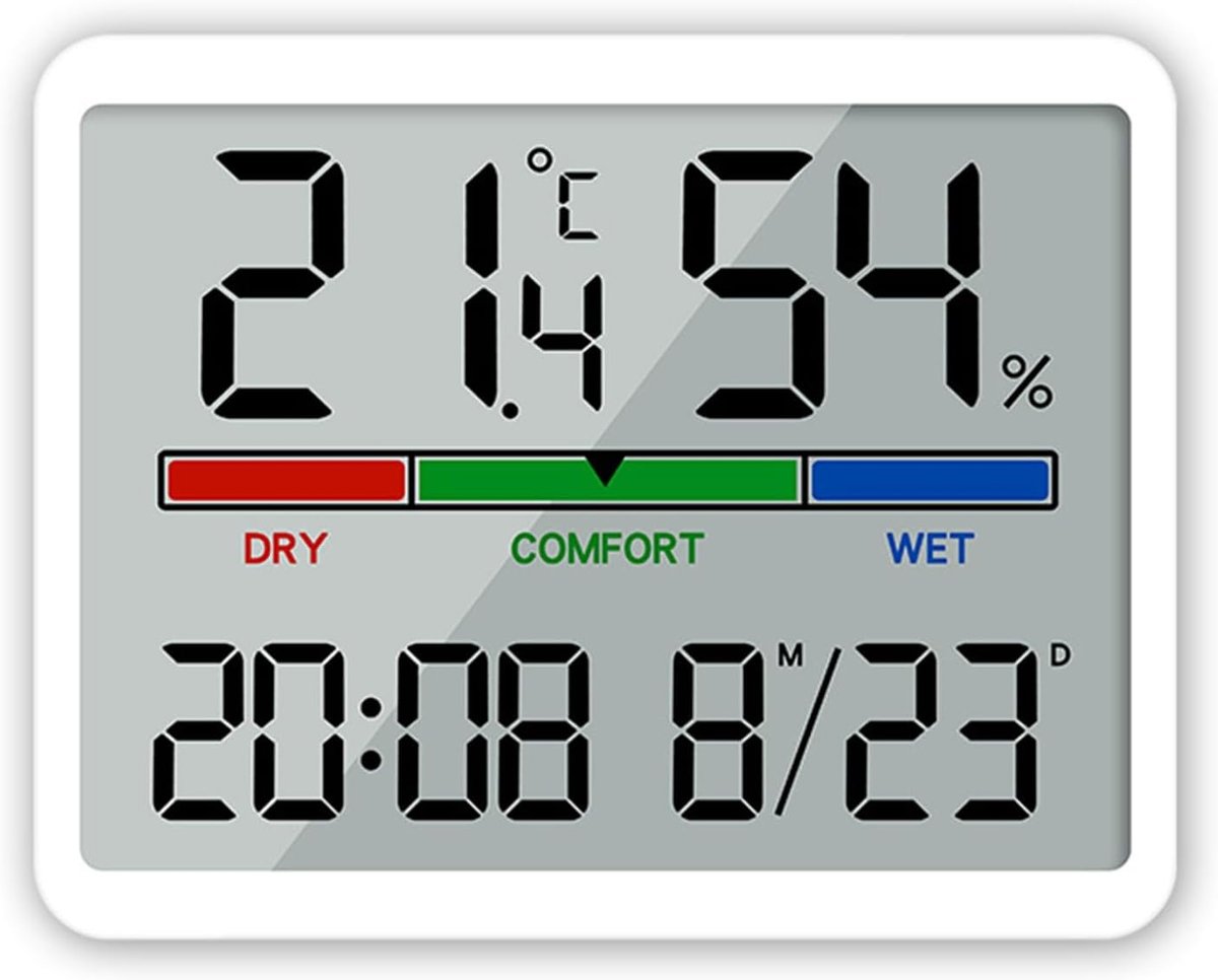 Wekker - Digital Alarm Clock - Weather Station - Room Thermometer - Digital Bathroom Clock - Shower Timer - Kitchen Thermometer - Gym - Bedroom - Kitchen - Office - Christmas Gifts - Wit Wekker - Digital Alarm Clock - Weather Station - Room Thermometer - Digital Bathroom Clock - Shower Timer - Kitchen Thermometer - Gym - Bedroom - Kitchen - Office - Christmas Gifts - Wit